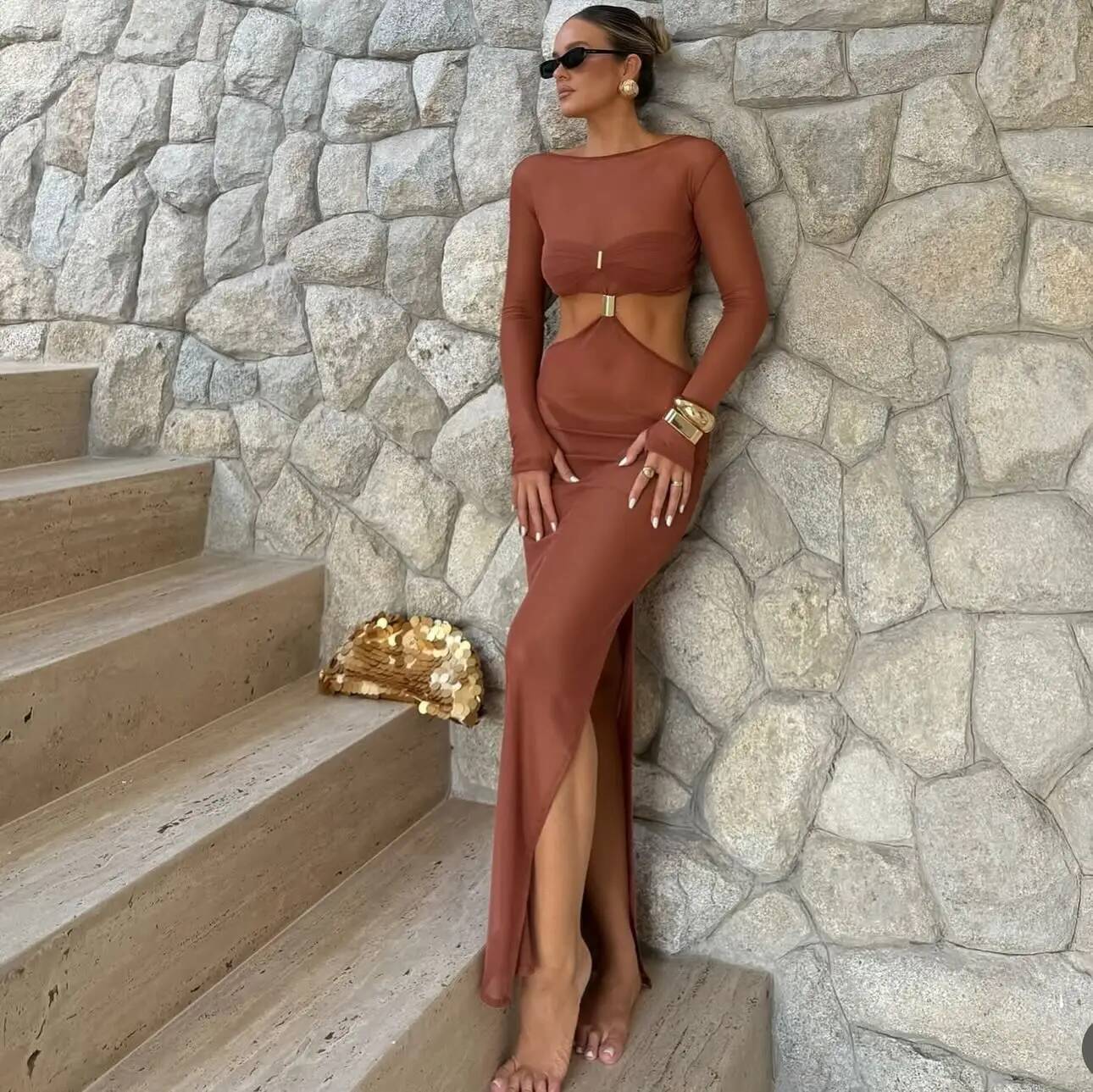 Sexy 3 Piece Swimsuit Bandage Bikini Women Swimwear Cut Out Biquini Female Long Skirt Cover Up Bathing Suit Beachwear Bodysuit