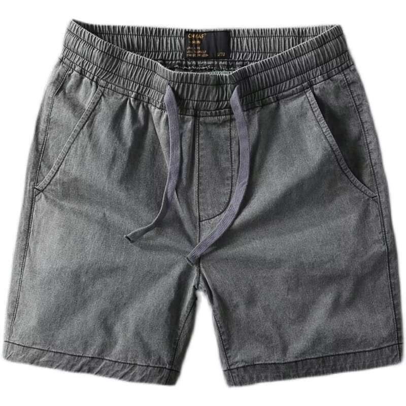 Summer Stretch Men's Casual Trendy Pure Cotton Slim Fit Cargo Five-Point Versatile Outdoor Wear Mid-Length Shorts B5