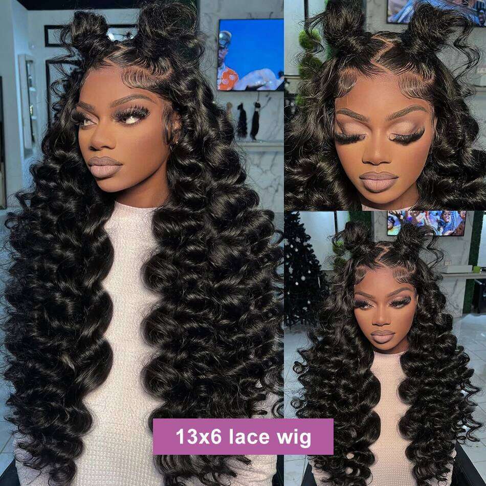 40 Inch Loose Deep Human Hair Wigs 13x6 Hd Transparent Frontal 250% Remy Water Wave 13x4 Lace Front Wig For Women