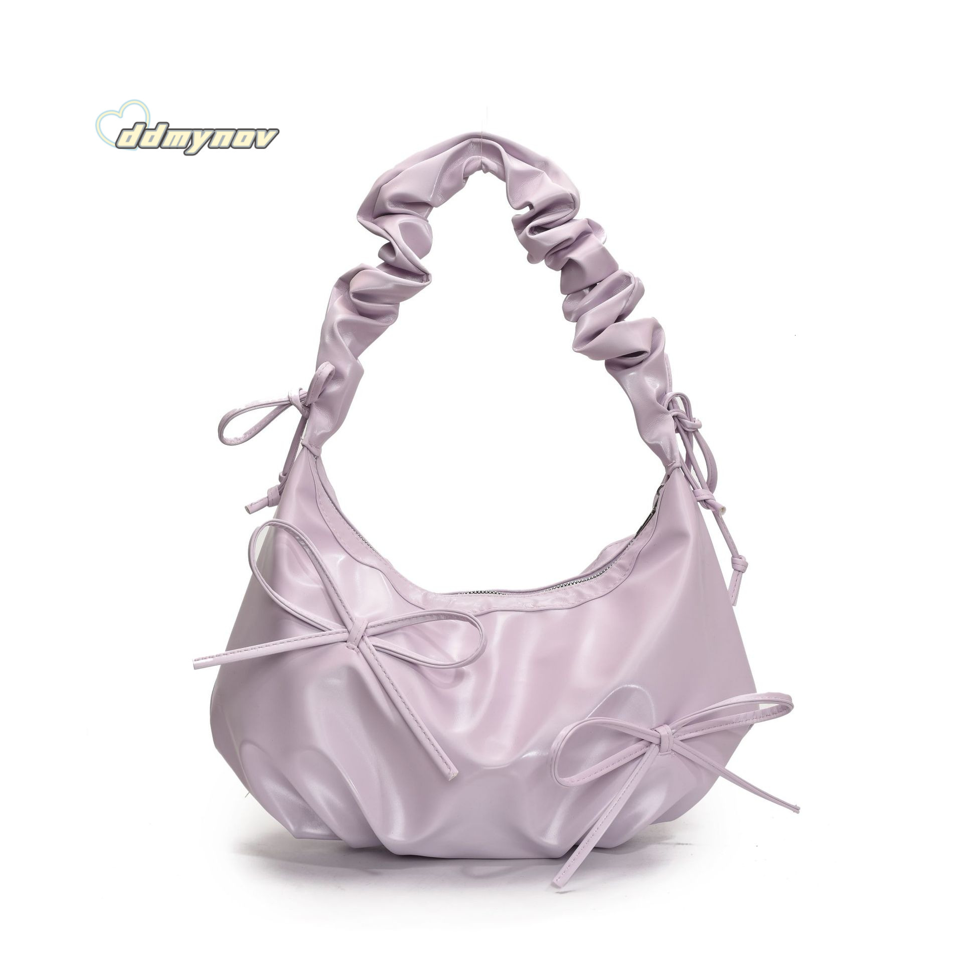 2025 New Cloud Pleated for Women Large Capacity Shoulder Underarm Dumpling Drawstring Bowknot Crossbody Bag ddmynov