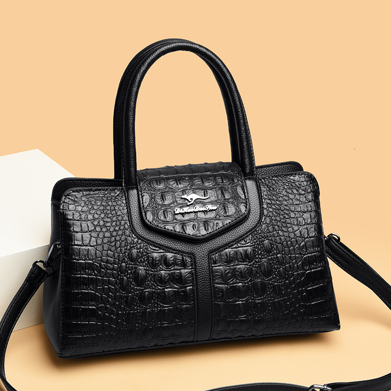 Free Shipping New Crocodile Pattern Bag Luxury Large Capacity Women's Bag Designer European And American Fashion Ladies Shoulder Bag Crossbody Ha