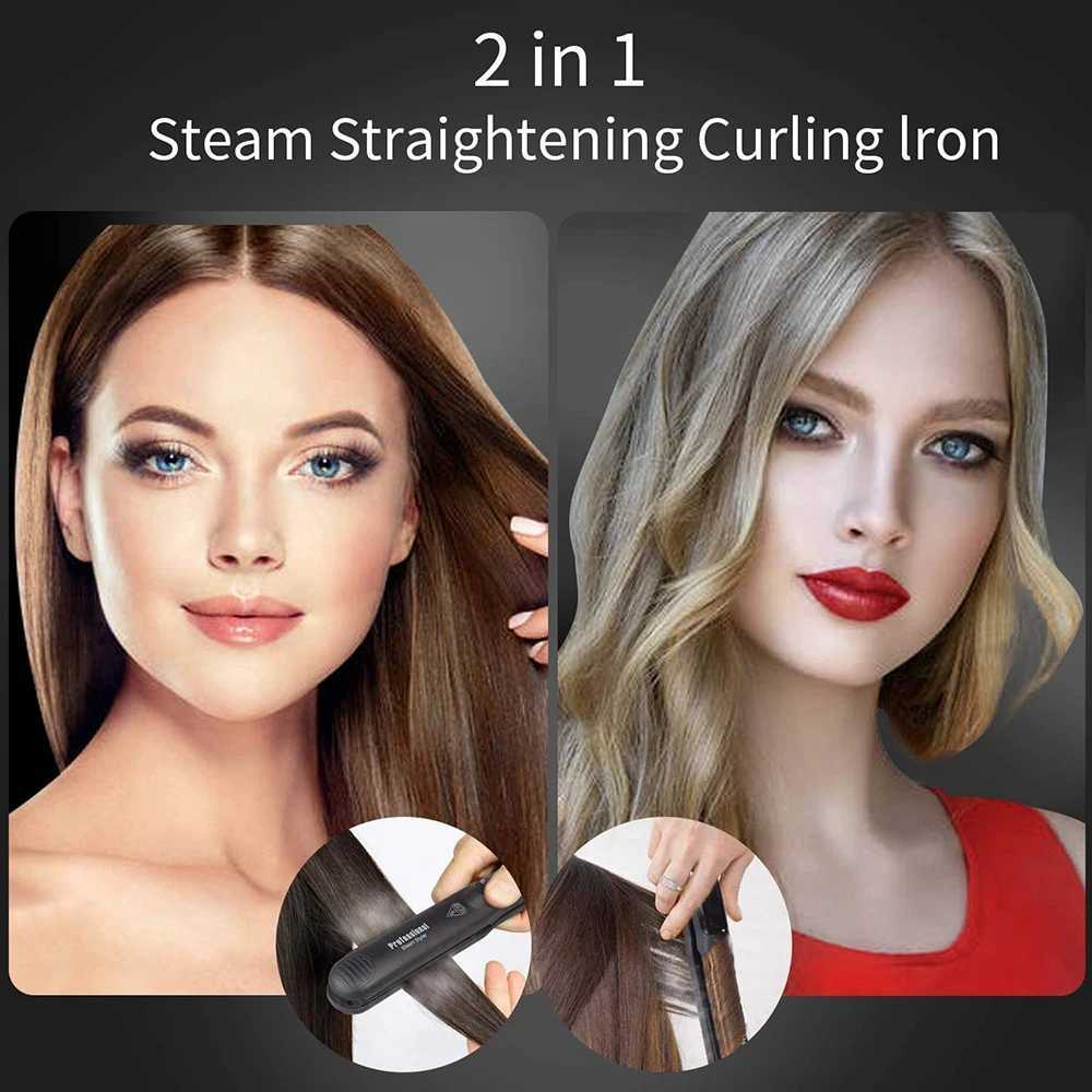 Professional Steam Hair Straightener Ceramic Vapor Hair Flat Iron Seam Straightening Iron Curler Steamer Hair Styling Tools W250610