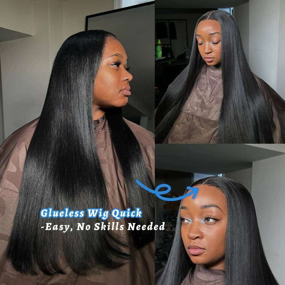 Ready To Wear 5x5 Glueless 200% Vieamese Bone Straight Lace Frontal Wigs Raw Virgin 100% Human Hair Wig 32 36Inch
