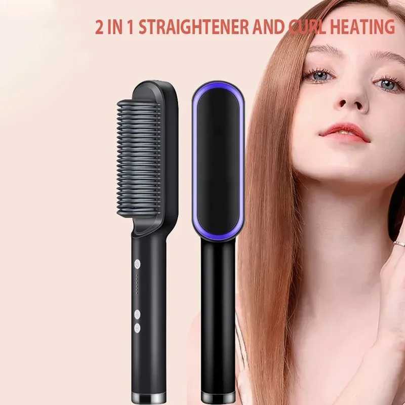 2pcs Electric Hot Comb Professional Quick Heated Hair Straightener Professional Negative Ion Hair Straightener Hair Straightener W250610