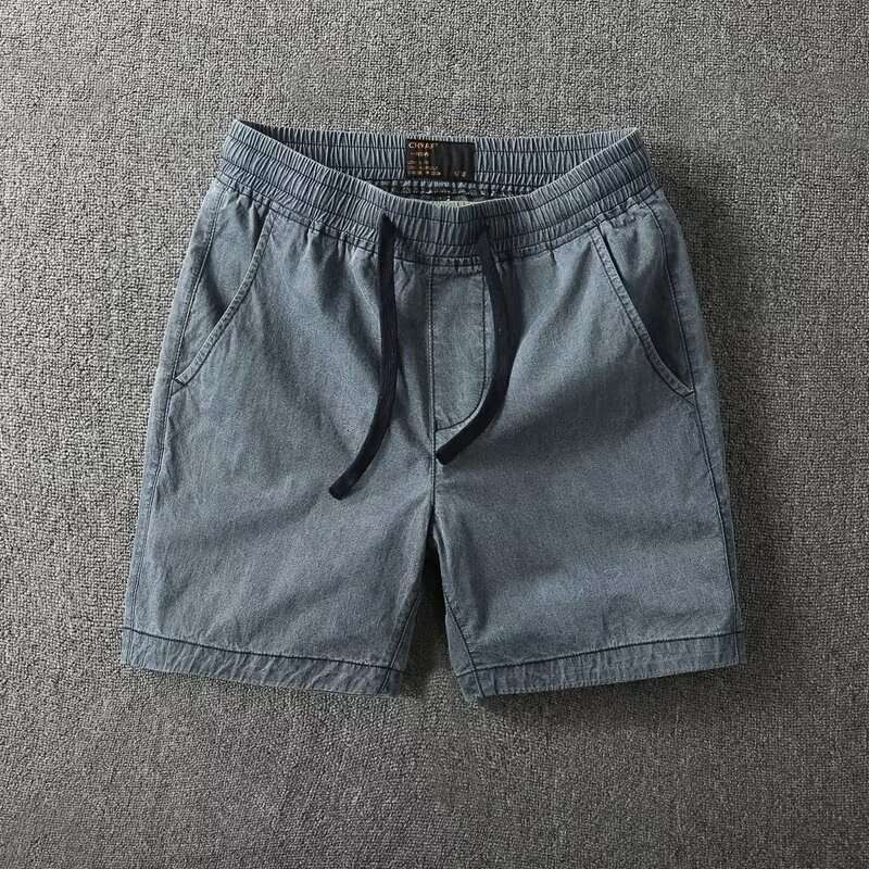 Summer Stretch Men's Casual Trendy Pure Cotton Slim Fit Cargo Five-Point Versatile Outdoor Wear Mid-Length Shorts B5