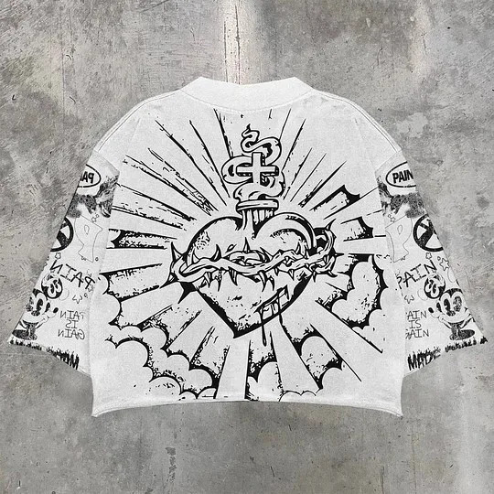 Personalized Street Fashion Graffiti Tshirt Y2K Clothing Mens Hiphop Pattern Printing Shortsleeved Cotton Tops 250610