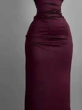A long slit dress for elegant ladies figure-hugging waist-cinching and slimming red long XJ250610