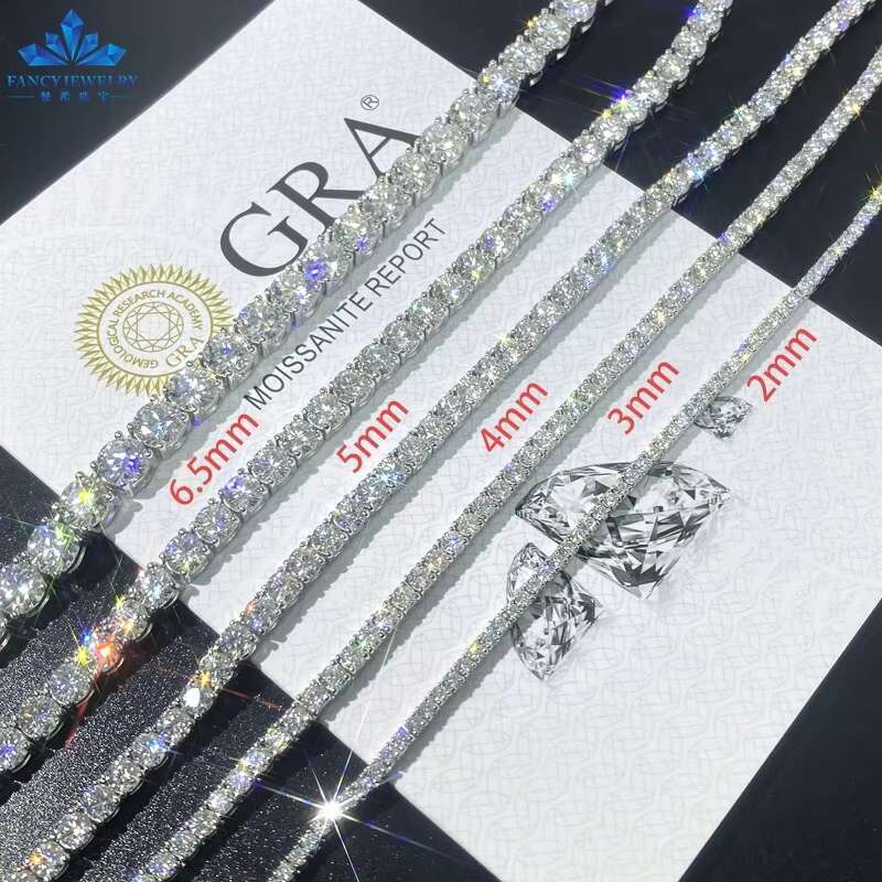 OACOCA Warehous VVS Moissanite Tennis Chain Iced Out Women Fine Jewelry Tennis Necklace