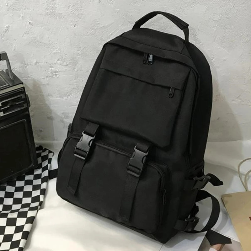 Simple Backpacks Large Capacity Travel Bag Solid Harajuku Student Schoolbag Backpack Women Man Bag Unisex High Street 250606