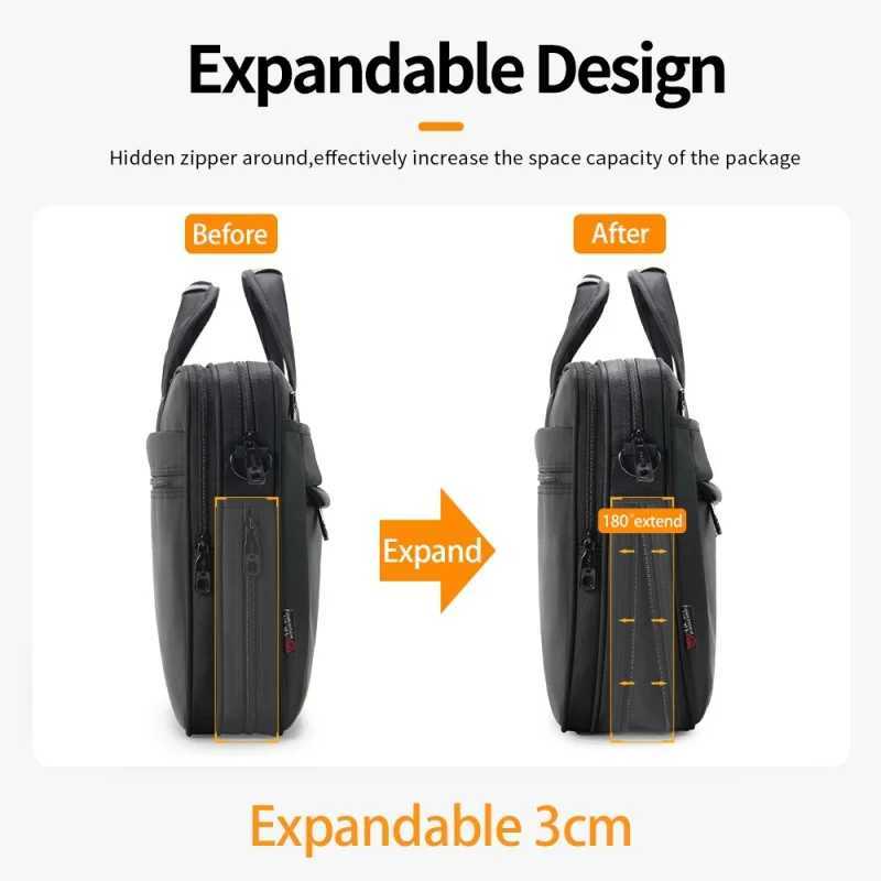 Business mens briefcase canvas waterproof large capacity 15.6 inch 17 inches laptop bag work business bag office messenger bag W250610