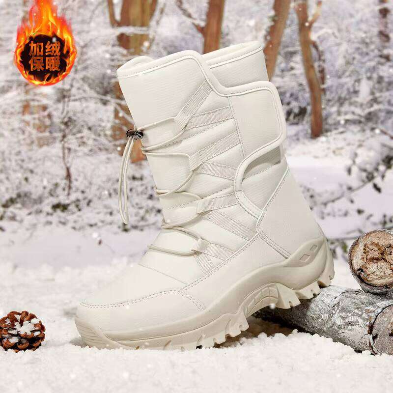 Hot Selling Winter Outdoor Warmth and Fur Boots Midi Cotton Fashion Women Snow Shoes