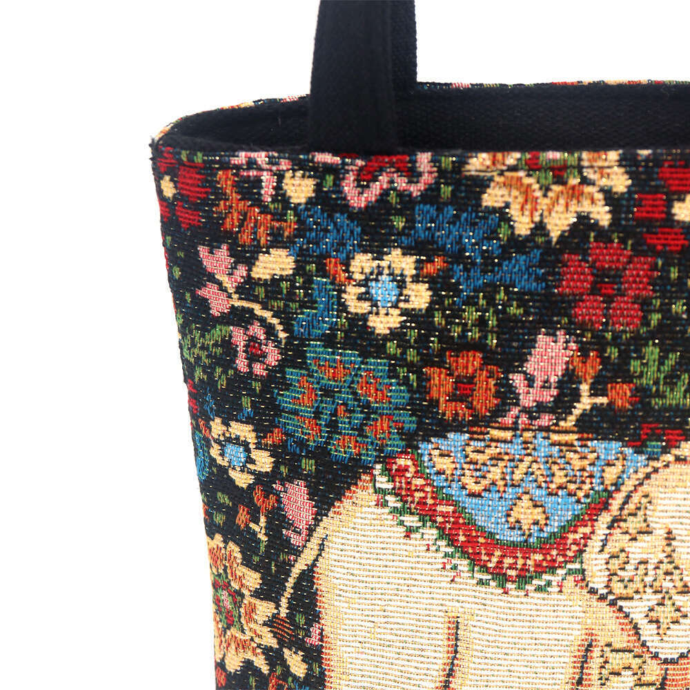 Canvas Jacquard Embroidered Cute Cartoon Phone Bag Mini Artistic Fresh Handbag Simple