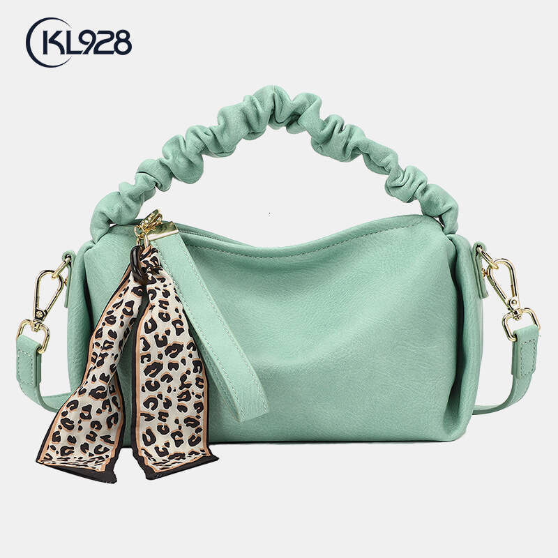 Women's Handbag Simple Fashion Leopard Print Pleated Shoulder Street Trend Daily Matching Crossbody Bag