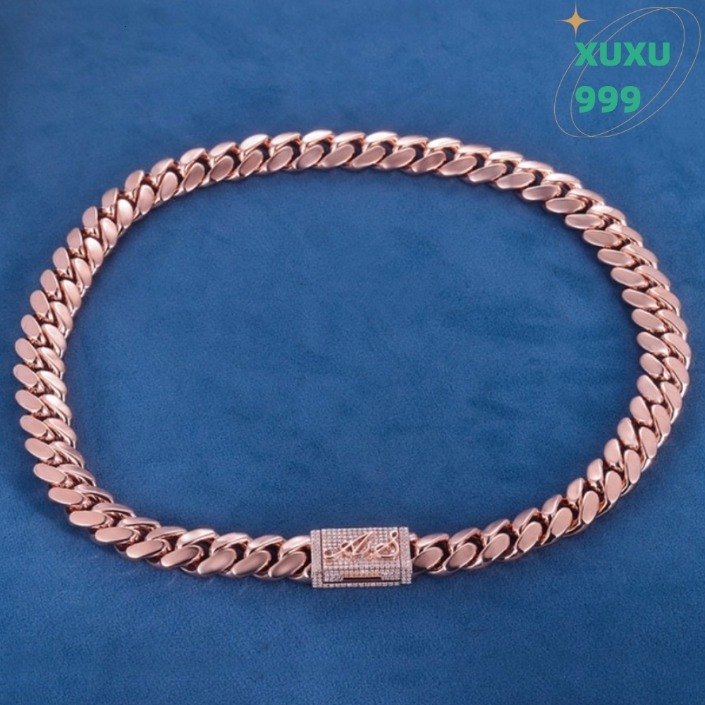 OACOCA Custom Cuban Chain Plain 15mm S925 Silver 10k 14k 18k Solid Gold Hiphop Moissanite Clasp Cuban Link Chain
