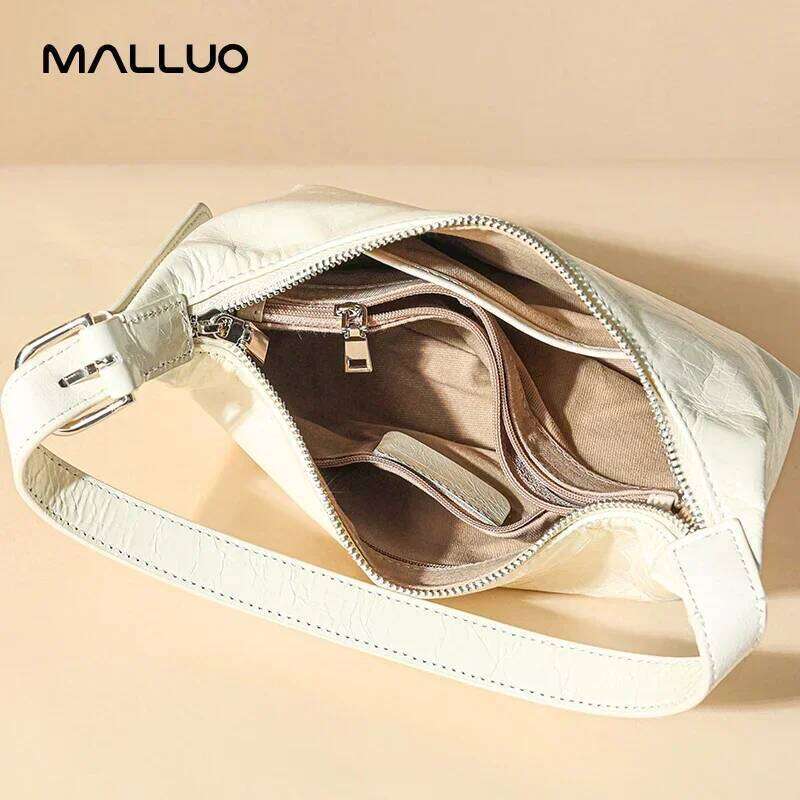 Women's Cow Genuine Leather Bag Lady Fashion Retro Versatile Shoulder Handbag Female Cowhide Underarm Crossbody Bags For Ladies