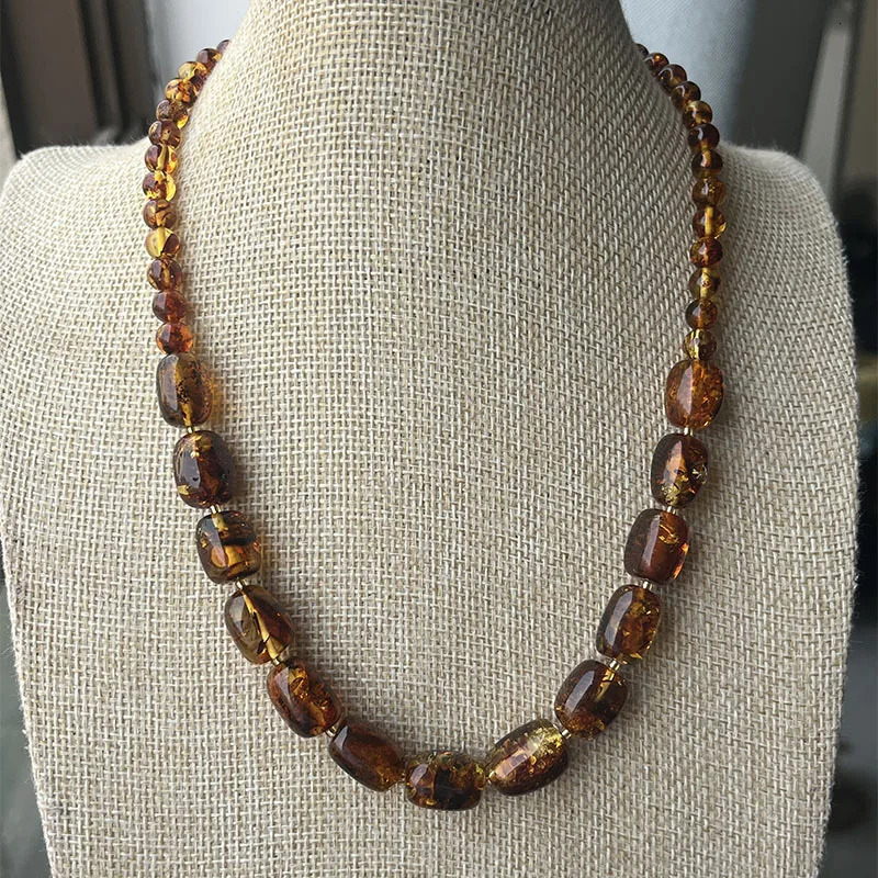 Floral Amber Necklace for Unisex Gift 2025 Real Original Handmade Natural Baltic Amber Jewelry Women Necklaces Wholesale 250604