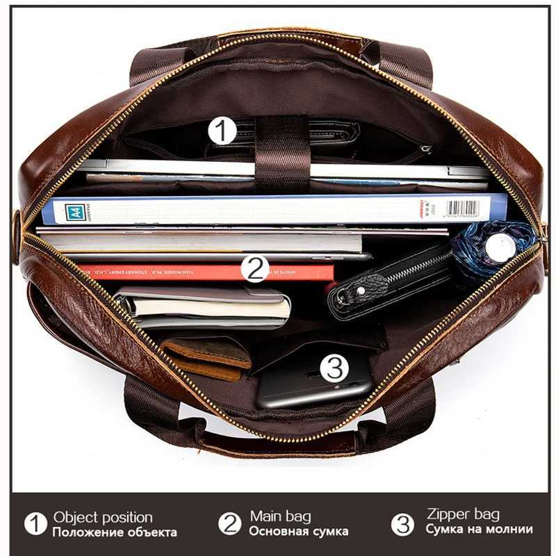 WESTAL Leather Bag Men Laptop Bag Mens Bags Genuine Leather Computer Briefcase Bag for Document A4 Portfolio Men Briefcase 8523 W250610