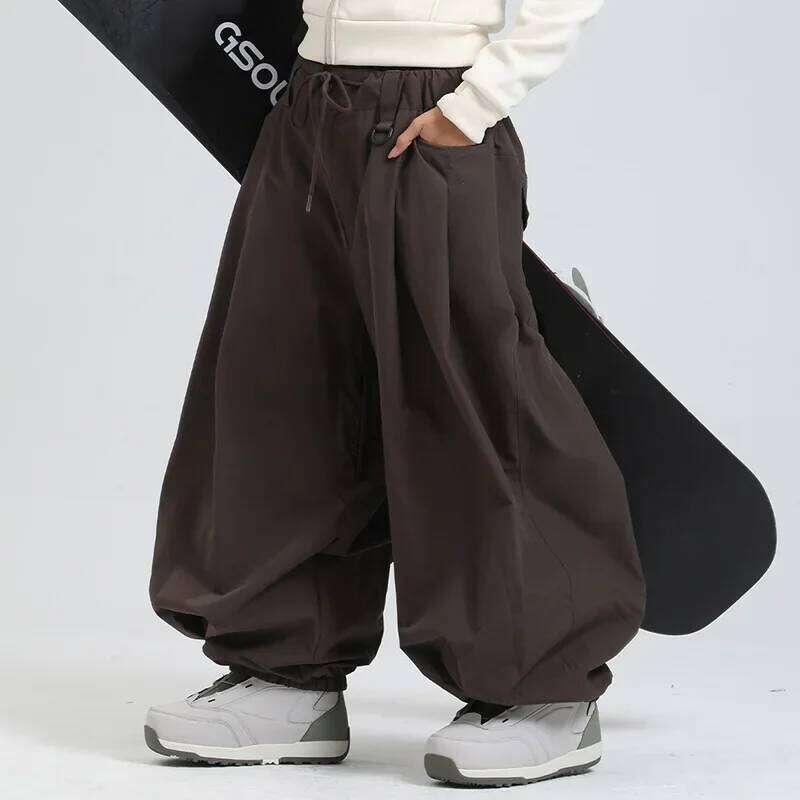 2025 New Women's Winter Sports Outdoor Single Board Loose Wind Proof Breathable Men's Wide Leg Ski Pants