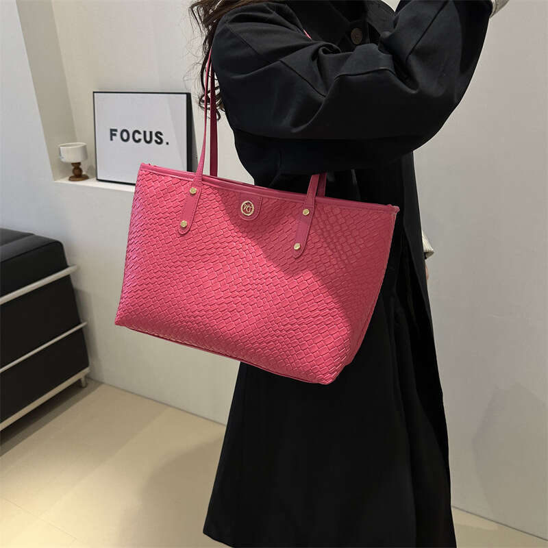 2024 New Women's Casual Large Capacity Tote for College Students Fashionable Simple Shoulder Bag
