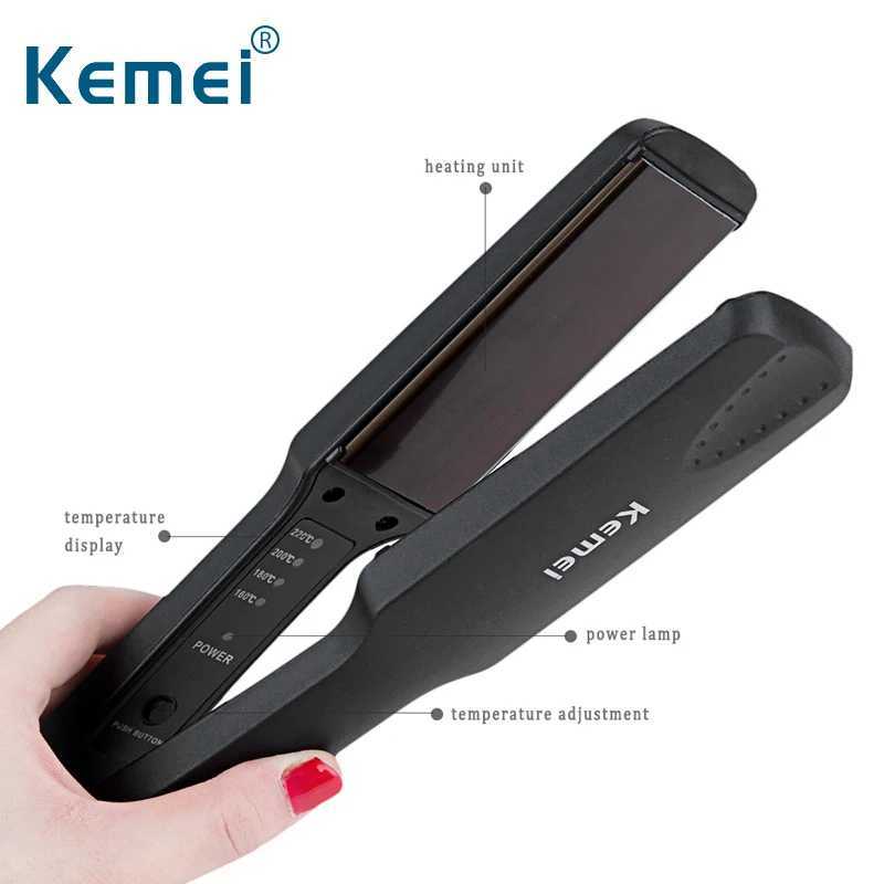 KM-329 Professional Straightening Irons Fast Warmup Thermal Performance Tourmaline Ceramic Heating Plate Hair Straightener W250610