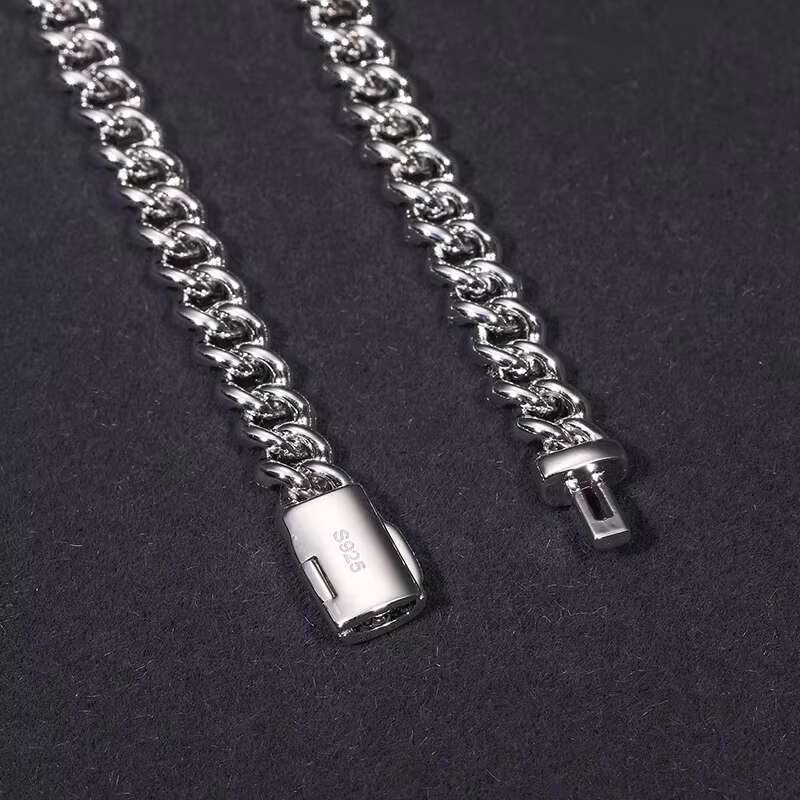 OACOCA High Quality 6mm 925 Silver Necklace Cuban Chain Men Moissanite Necklace For Men Hip Hop Jewelry Gift