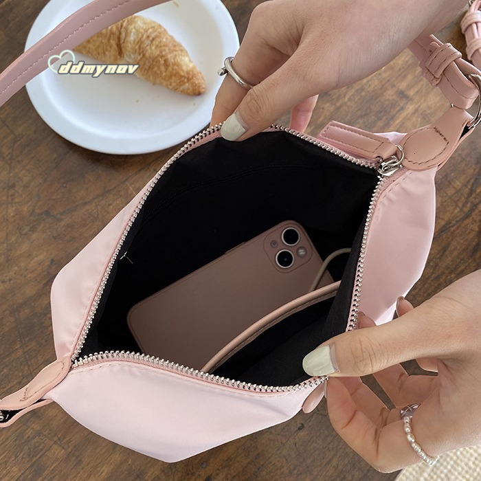 Spring Lightweight Waterproof Nylon Oxford Cloth INS Korean Style Dumpling Shoulder Underarm Small Bag for Women ddmynov