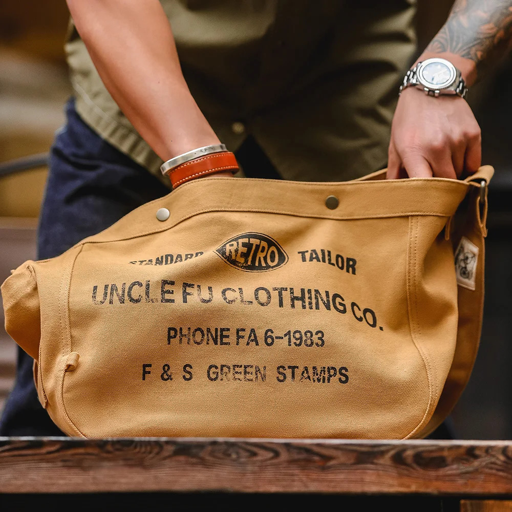Maden Vintage Large Capacity Canvas Bag Female ner Letter Printed Crossbody Computer Messenger Shoulder Bags Traveling 250605