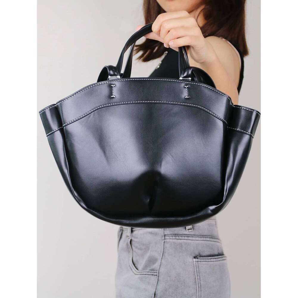 2024 Autumn And Winter New Women's Bags Brown Large Capacity Portable Shoulder Bury Commuting Shopping Bag Versatile Cas