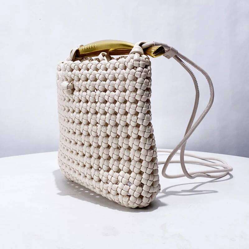 Hollow Out Small Square Weave Bags For Women Designer Handbags And Purses 2025 New In Casual Ladies Shoulder Crossbody