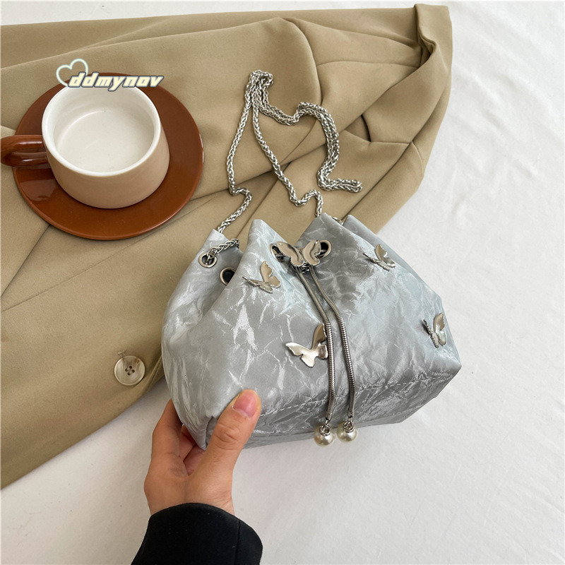 Autumn Super Popular Niche for Women 2024 New Fashion Versatile Chain Crossbody High-end Single Shoulder Bucket Bag ddmynov