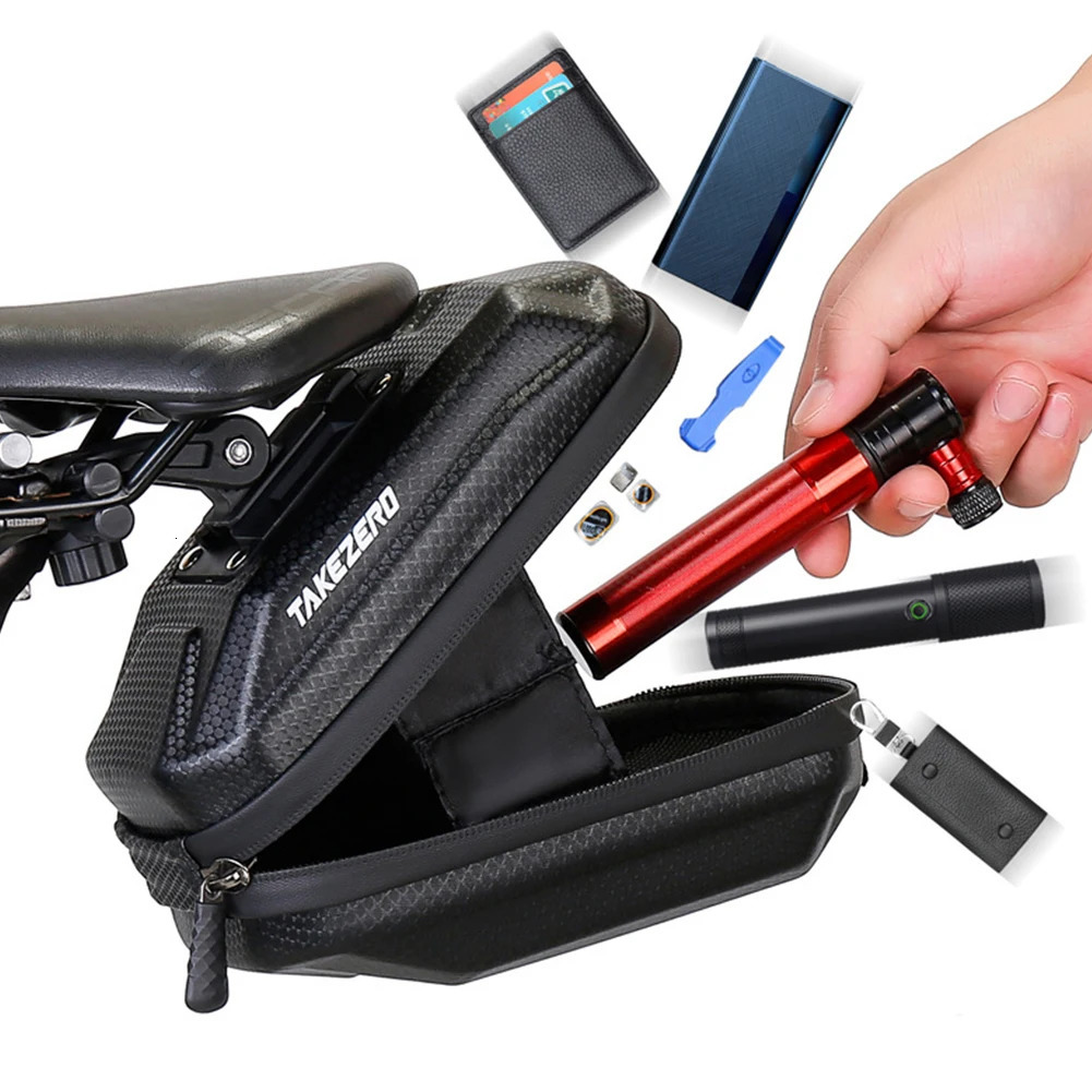 0.8L Bicycle Saddle Bag Reflective Bicycle Tool Holder Bag Quick Release Bike Seat Rear Tool Pouch Outdoor Cycling Tail Bag 250610