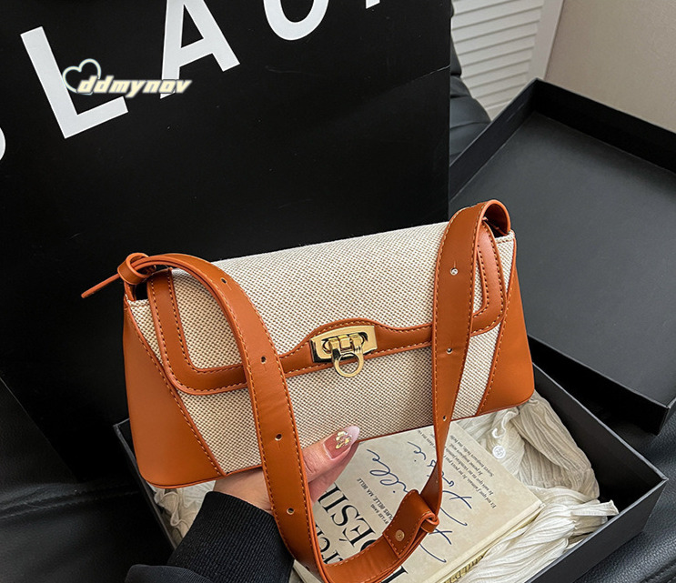 Crossbody for Women 2025 Trendy New Niche Shoulder Color-Block Casual Commuter Versatile Underarm Bag ddmynov