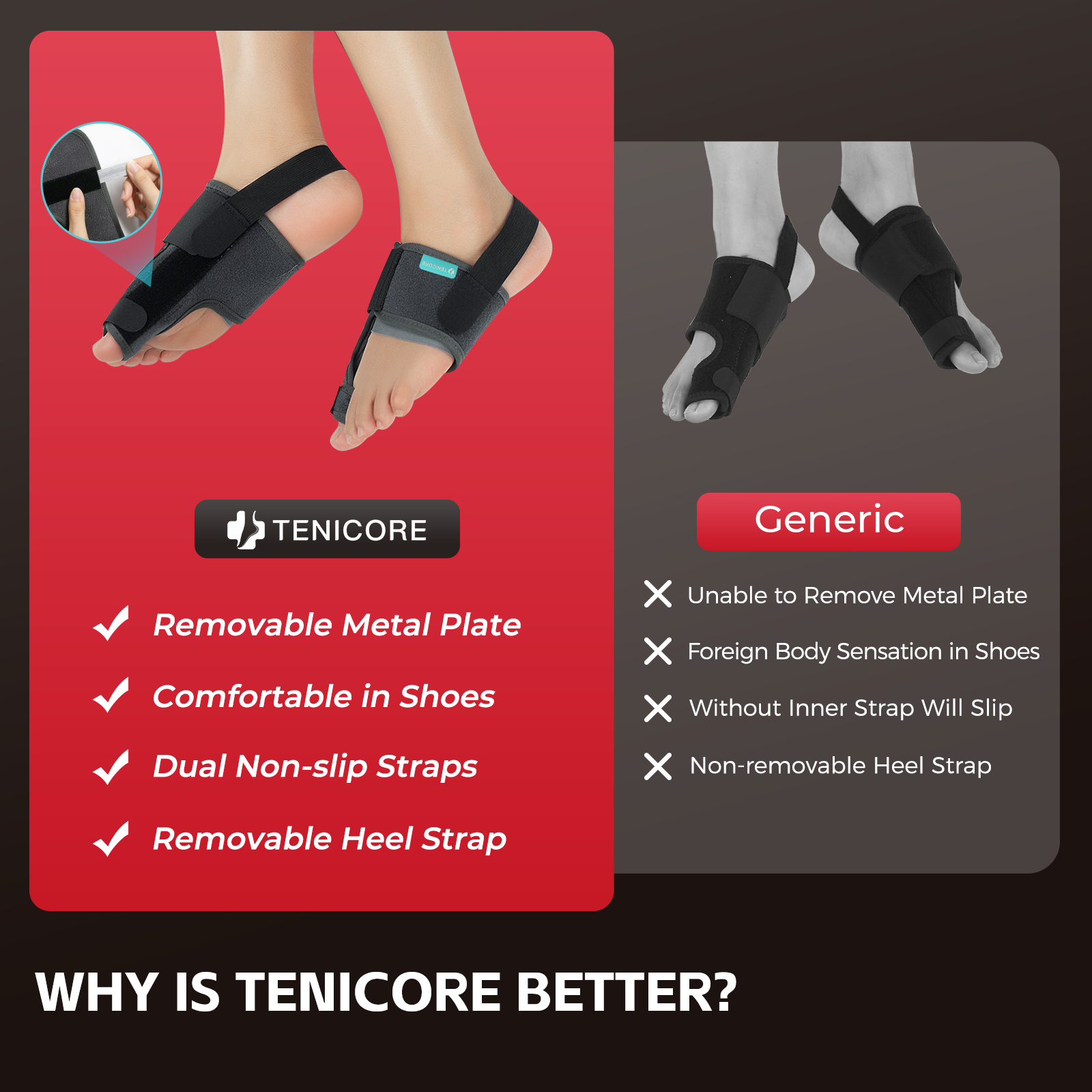 Bunion Corrector for Women & Men, Orthopedic Bunion Splint for Hallux Valgus Pain Relief, Big Toe Separator Hammer Toe Straightener/ 2 Pack