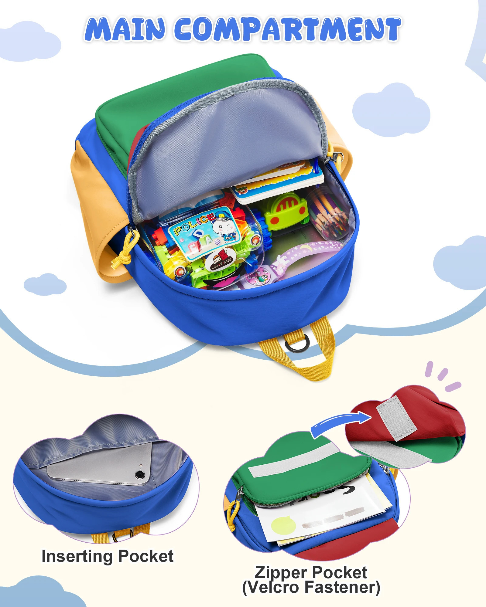 Cute Backpack for Boys Girls Lightweight Waterproof School Bag Perfect Daycare Preschool Kindergarten Hiking Travel 250604z