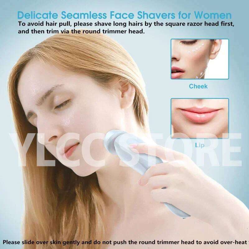 Electric Razors Women 2 In 1 Bikini Face Shavers Hair Removal for Underarms Legs Ladies Body Trimmer IPX7 Waterproof