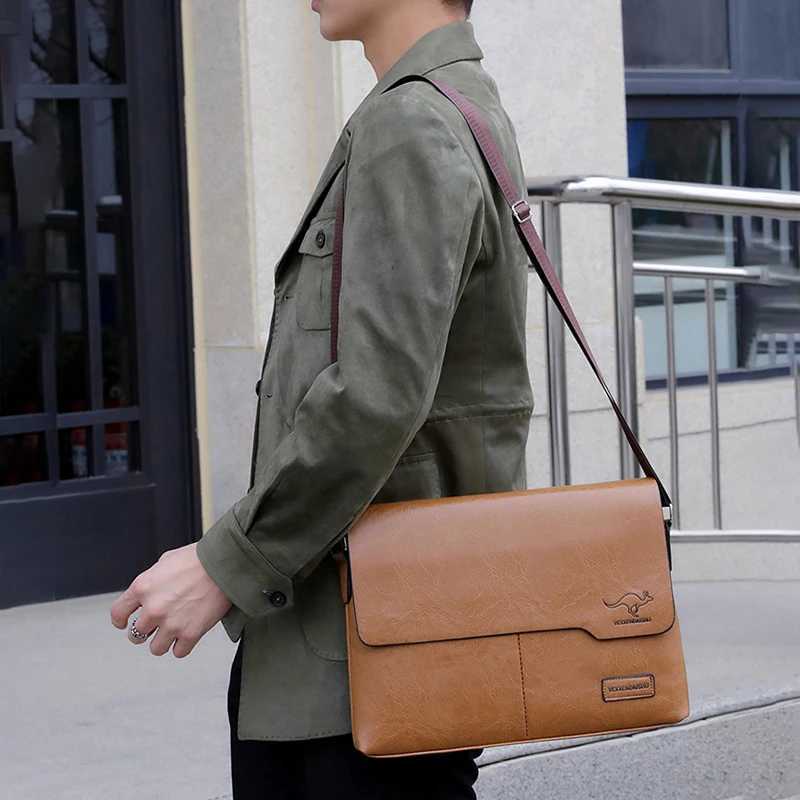 PU Leather MenS Briefcase Male Executive Document Shoulder Vintage Business Work Messenger Crossbody Side Designer Caddy Bag W250610