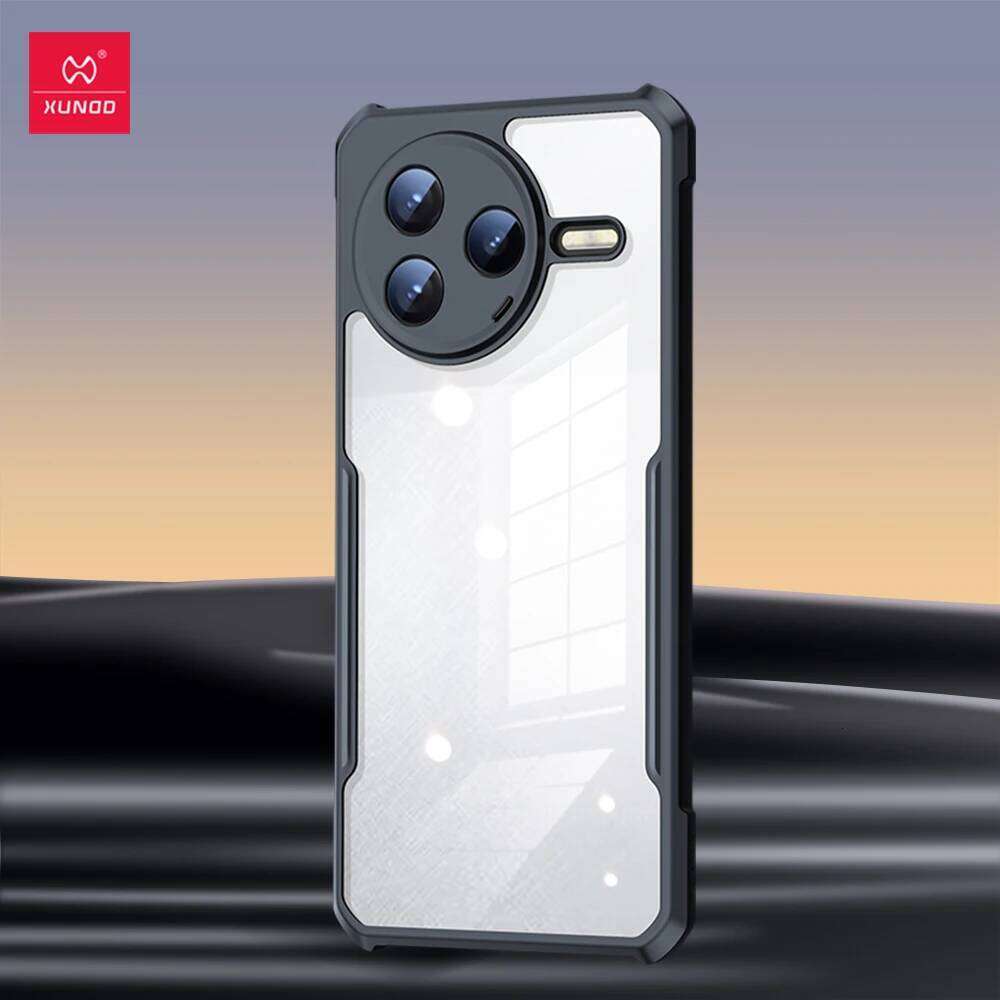 Xundd For POCO Pro F7 Ultra Case,Airbag Shockproof Back Striped transparent Cover with Camera Protection, PC+TPU Hybrid Shell