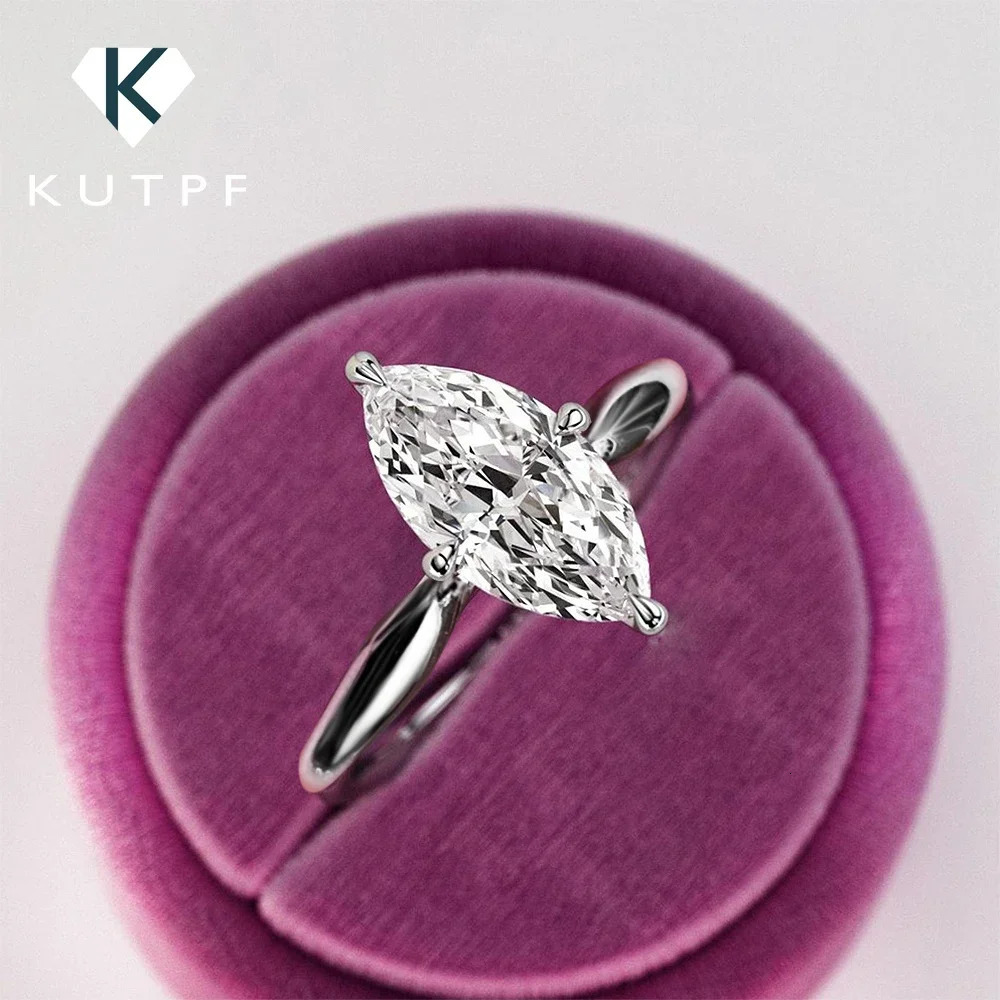 1/2/3CTMarquise Cut Engagement Rings For Women 925 Sterling Silver Solitaire Diamond Wedding Ring With Certificate 250610