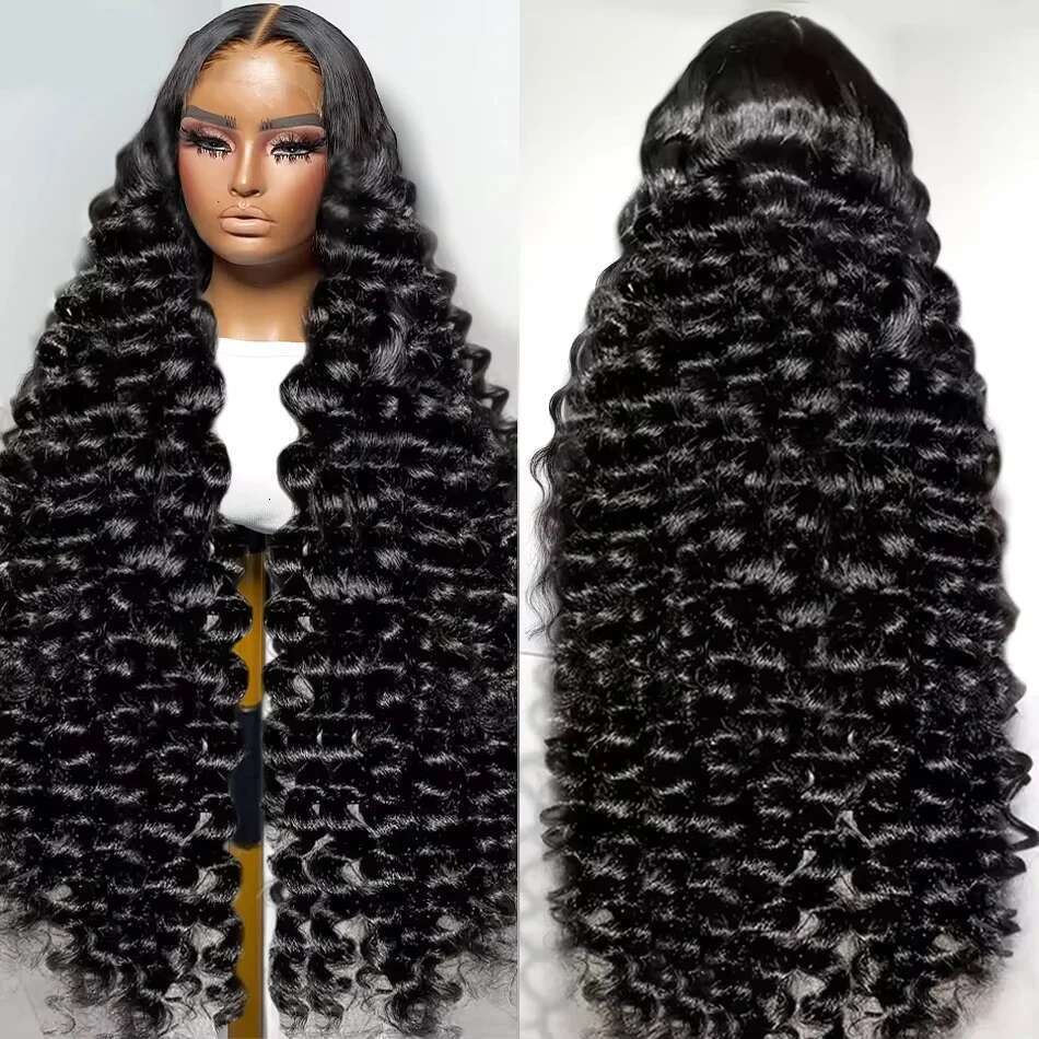 Luvin 30 40 Inch Loose 220 Density 13x6 HD Frontal Brazilian Raw Deep Wave Curly 13x4 Lace Front Human Hair Wig
