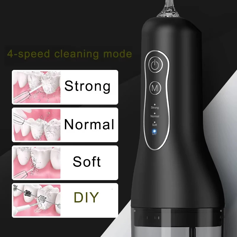 Oral Irrigator Portable Dental Water Flosser USB Rechargeable Water Jet Floss Tooth Pick Jet Tip Modes Waterproof 250605