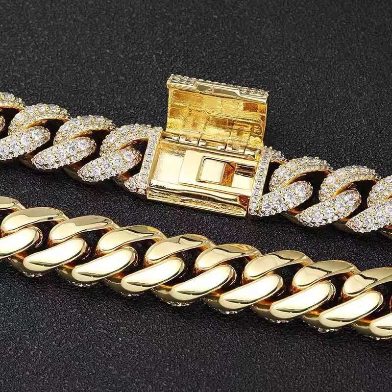 Hip-hop Necklace Fashion Personality Moissanite Mens Cuban Chain OACOCA