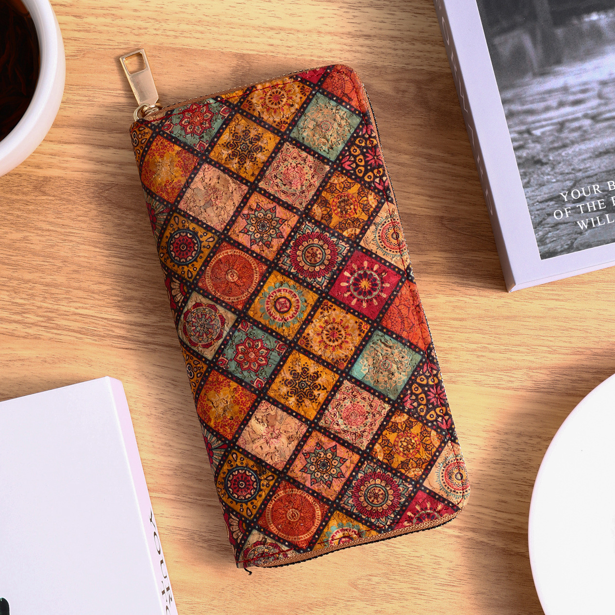Free Shipping 2025 New Designer Bag Cross-border Ethnic Style Women's Wallet Wood Grain Multi Card Slot Card Bag PU Material Exquisite Practical 