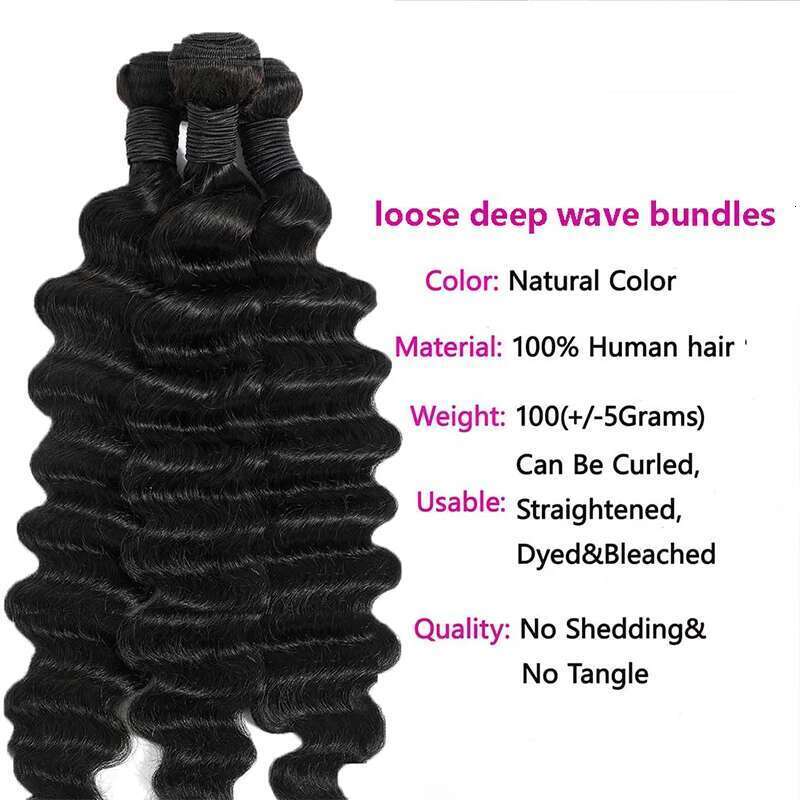 Wave Brazilian Virgin Human Loose Wavy for Black Women 100% Unprocessed Hair Weave Bundles