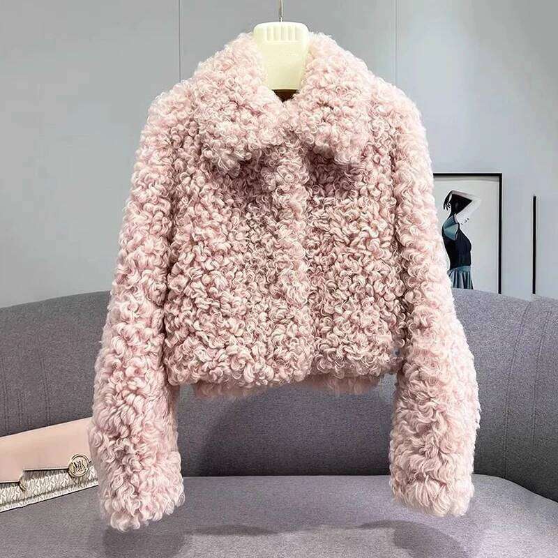 Women's Warm Winter Autumn Cropped Teddy Jacket Coat Elegant Long Sleeve Plush Short Parkas New In Outerwears
