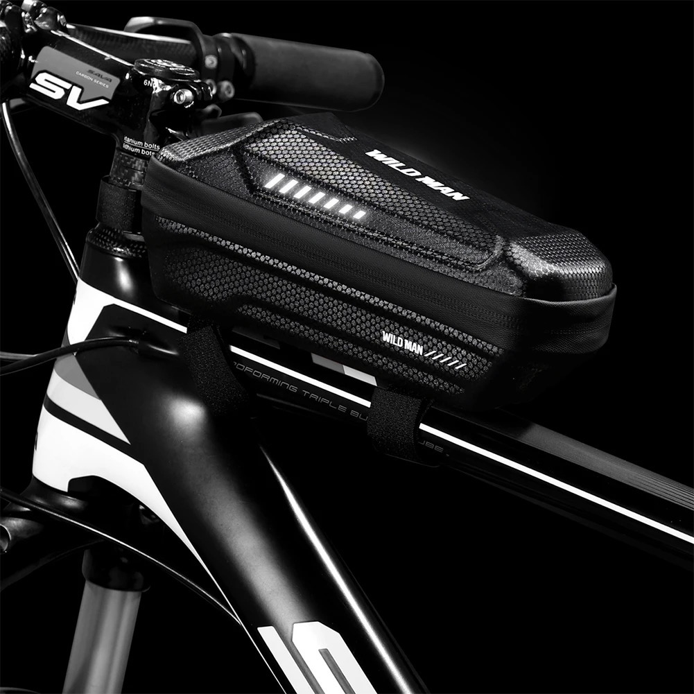 WILD MAN MTB Bike Top Tube Shell Cycling Pouch Bicycle MTB Bike Front Frame Storage Bags Waterproof Hard Shell Pouch 250610