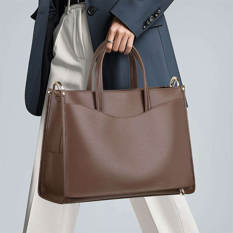 women bag Genuine Leather the tote bag 2025 New Women's Business Office Briefcase Large Capacity Shoulder hand bag Handbag laptop bag large bag