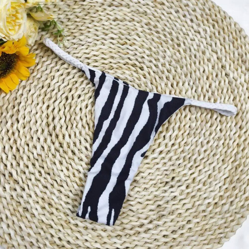 Durable Set Stylish Lace-up Halter Bikini Sets Quick Drying Beachwear with Braided Rope Breast Pads 2pcs/set Women's