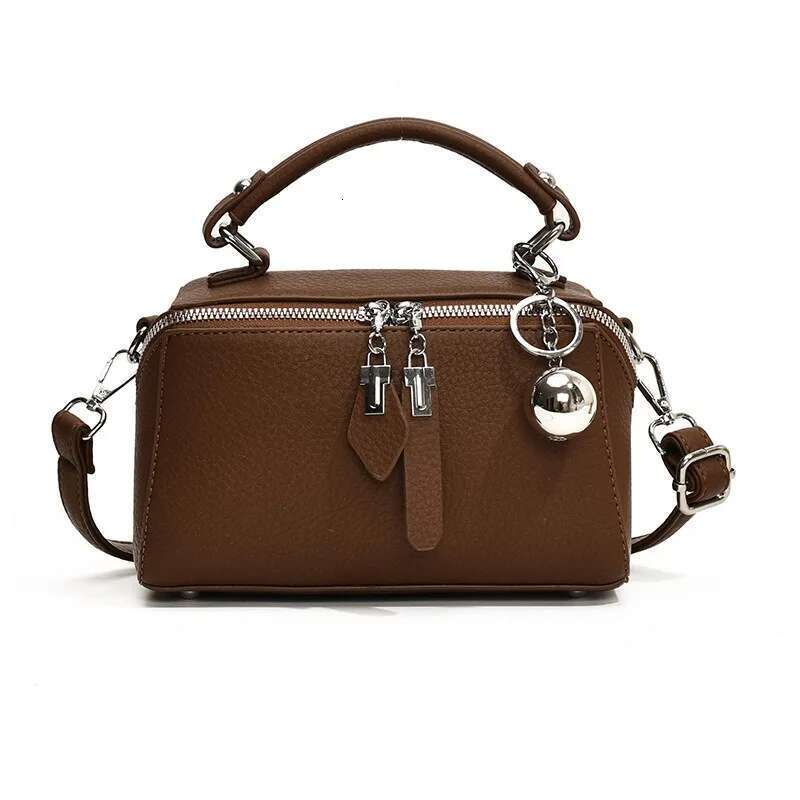 Fashionable Texture Handbag For Women, Retro And Simple Boston Shoulder Crossbody Bag, Small Square Bag