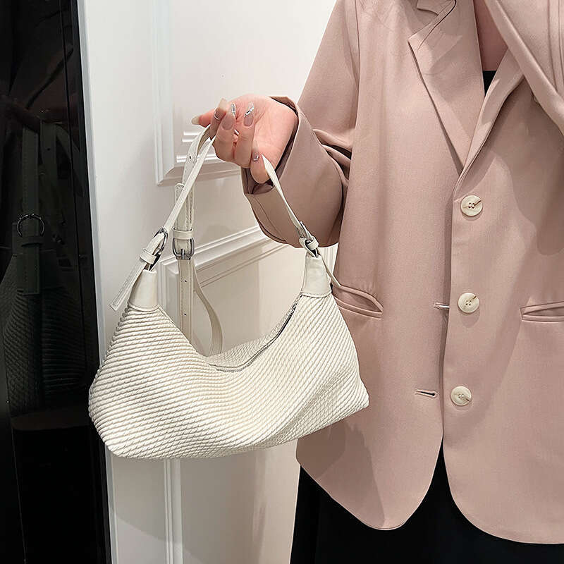 High-Quality Texture Underarm for Women 2024 New Trendy Fashion Casual Pleated Handbag Shoulder Crossbody Bag GUHUISHU