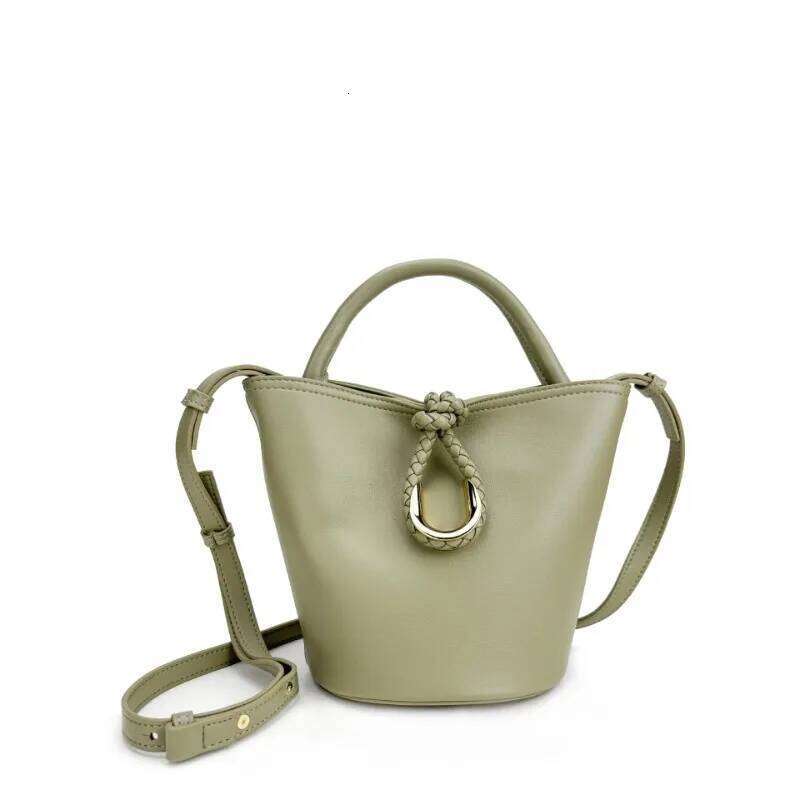 2025 Vintage Trend Pu Leather Bucket for Women Fashionable Versatile Single Shoulder Crossbody Bag Simple Handbag Female
